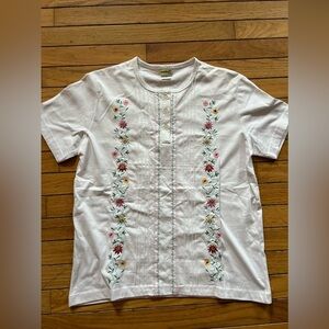 Bocabay Coquette Grandma Core Blouse Women’s Small Embroidered Floral Dainty